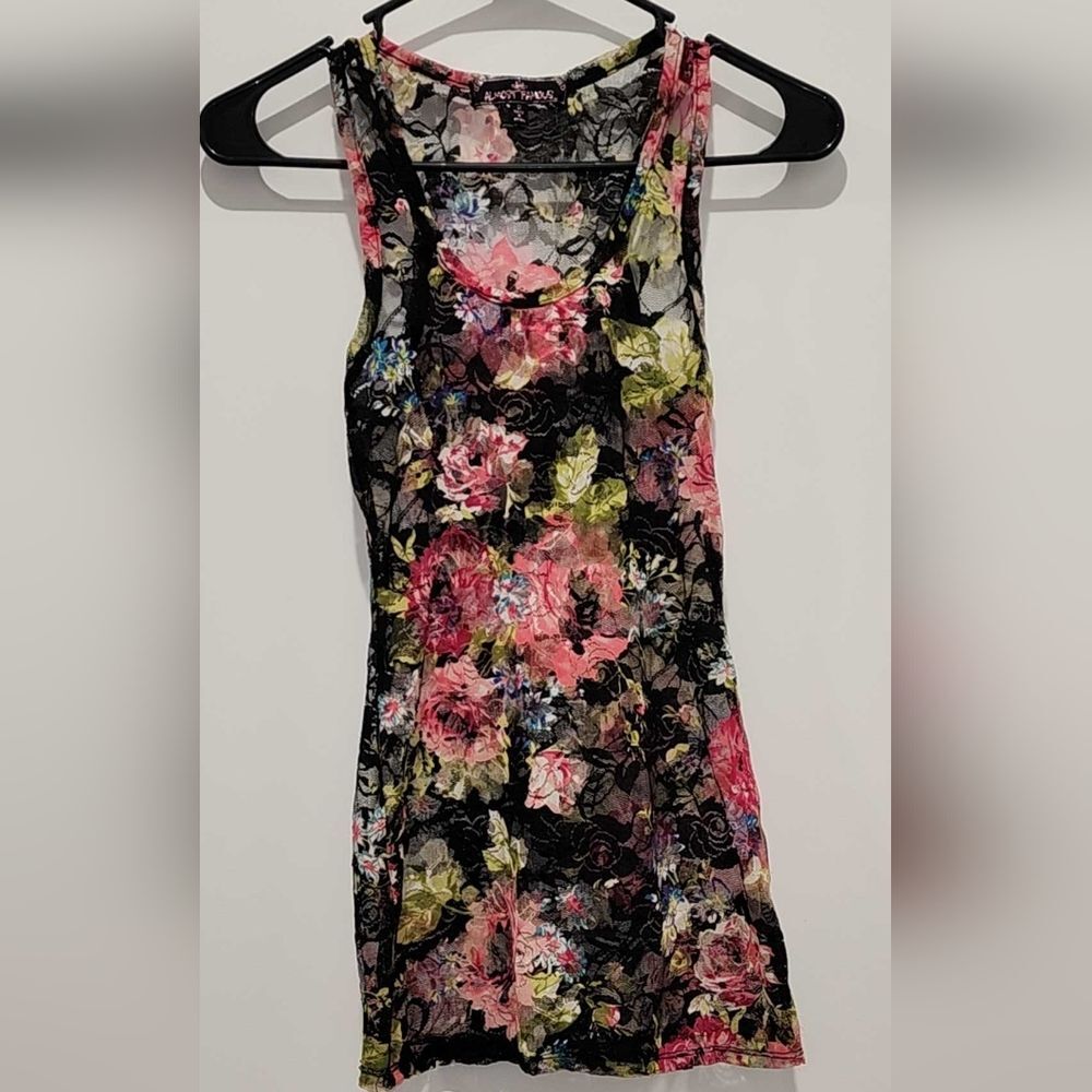 Almost Famous Sheer Lace Tank Top Size - Small